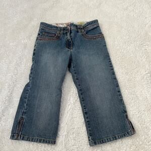 Gymboree Girls 7 Floral Embroidered Boho Indie Chic School Walking Jeans Cotton